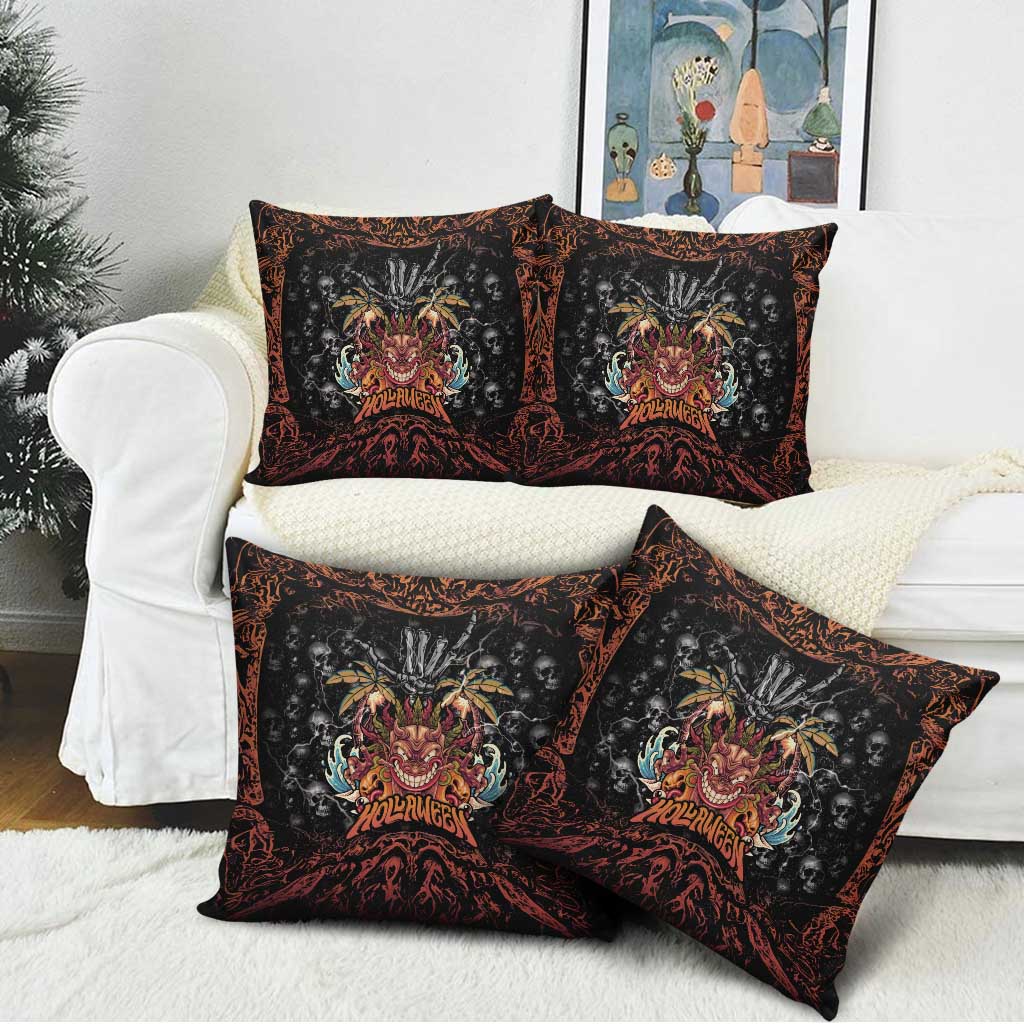 Aloha Halloween Pillow Cover Horror Tiki Heavy Metal Style - Wonder Print Shop
