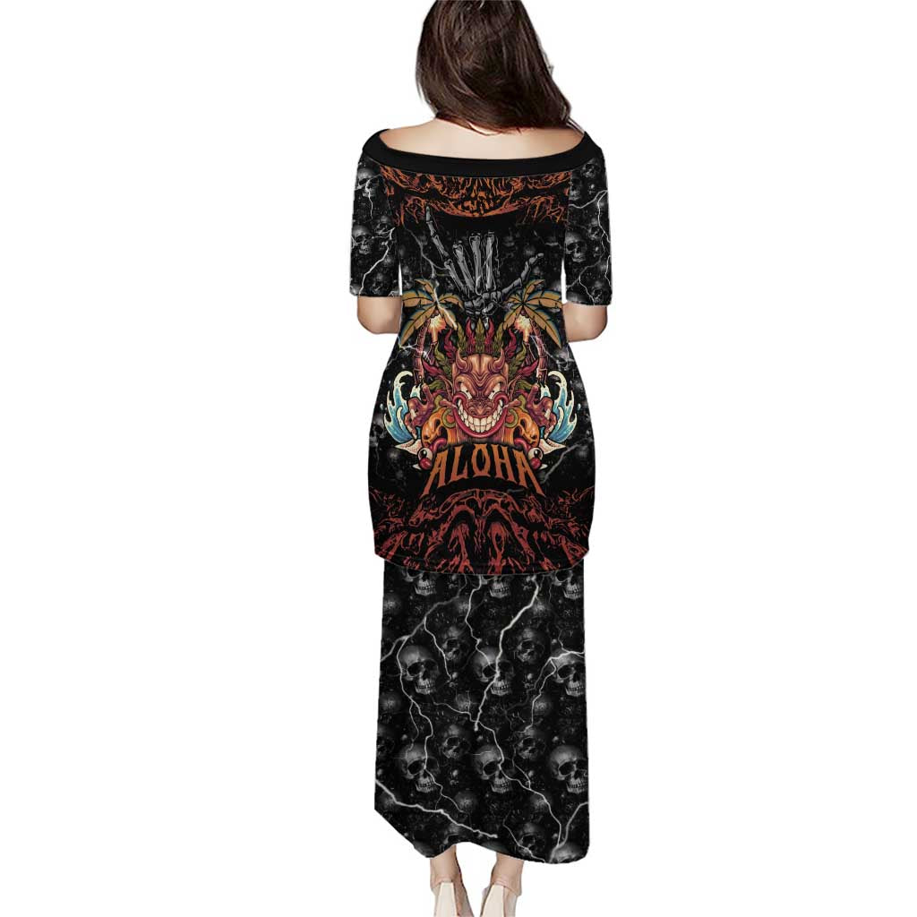 Aloha Halloween Puletasi Horror Tiki Heavy Metal Style - Wonder Print Shop
