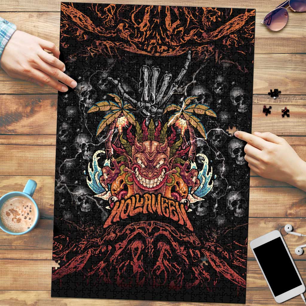 Aloha Halloween Puzzle Horror Tiki Heavy Metal Style - Wonder Print Shop