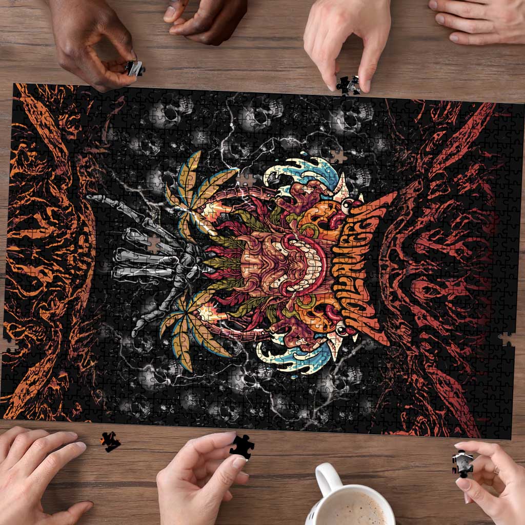 Aloha Halloween Puzzle Horror Tiki Heavy Metal Style - Wonder Print Shop