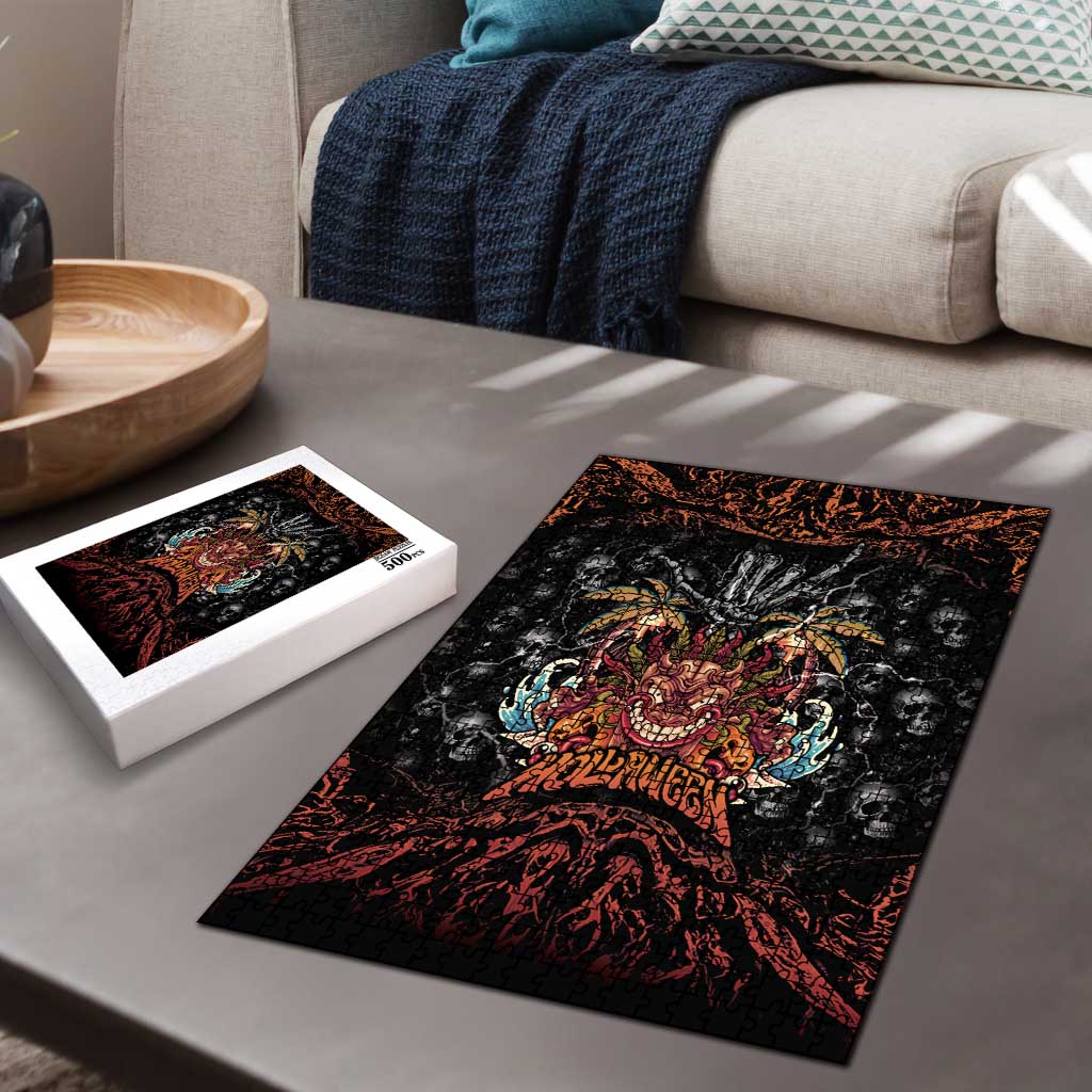 Aloha Halloween Puzzle Horror Tiki Heavy Metal Style - Wonder Print Shop