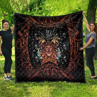 Aloha Halloween Quilt Horror Tiki Heavy Metal Style - Wonder Print Shop