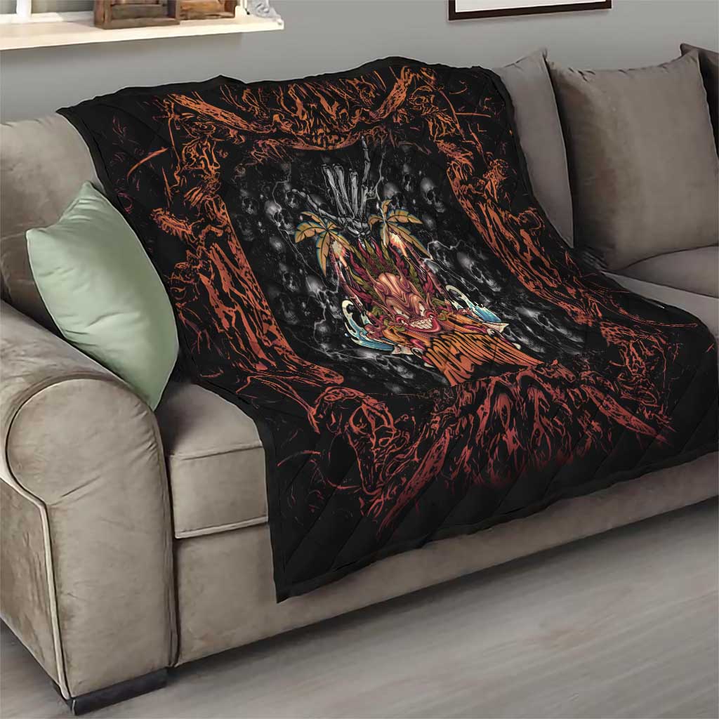 Aloha Halloween Quilt Horror Tiki Heavy Metal Style - Wonder Print Shop