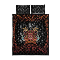 Aloha Halloween Quilt Bed Set Horror Tiki Heavy Metal Style - Wonder Print Shop