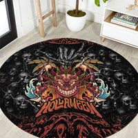 Aloha Halloween Round Carpet Horror Tiki Heavy Metal Style - Wonder Print Shop