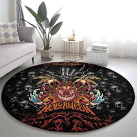 Aloha Halloween Round Carpet Horror Tiki Heavy Metal Style - Wonder Print Shop