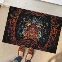 Aloha Halloween Rubber Doormat Horror Tiki Heavy Metal Style - Wonder Print Shop