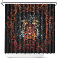 Aloha Halloween Shower Curtain Horror Tiki Heavy Metal Style - Wonder Print Shop