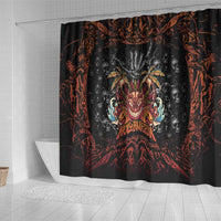 Aloha Halloween Shower Curtain Horror Tiki Heavy Metal Style - Wonder Print Shop