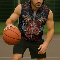 Aloha Halloween Sleeveless Zip Hoodie Horror Tiki Heavy Metal Style - Wonder Print Shop