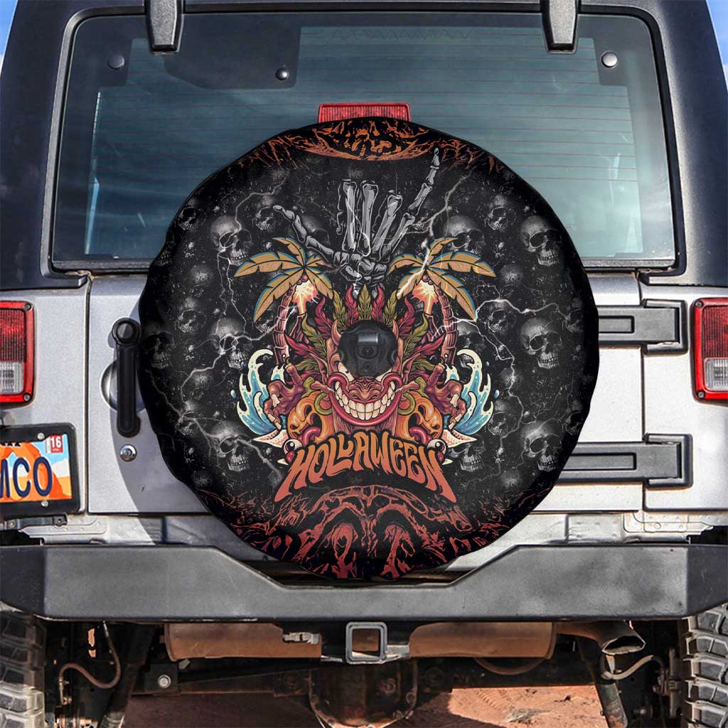 Aloha Halloween Spare Tire Cover Horror Tiki Heavy Metal Style - Wonder Print Shop