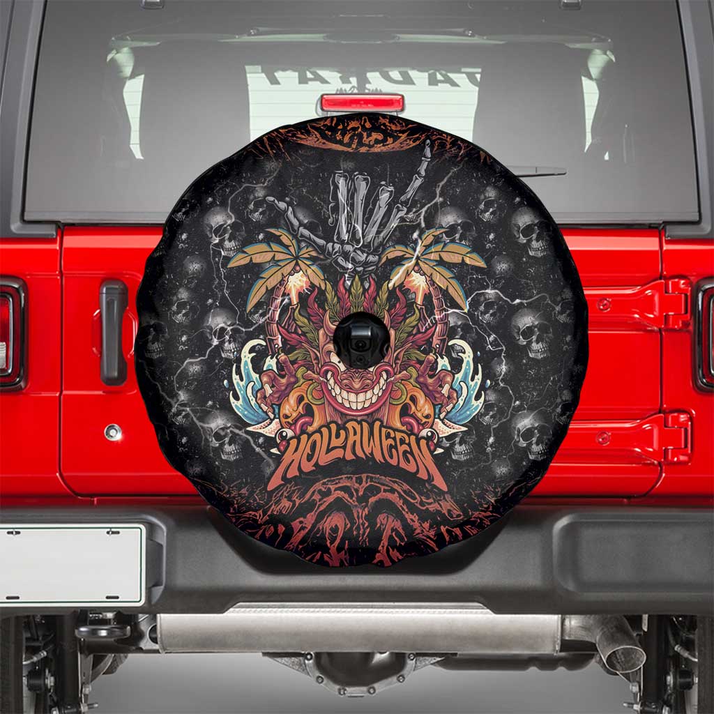 Aloha Halloween Spare Tire Cover Horror Tiki Heavy Metal Style - Wonder Print Shop