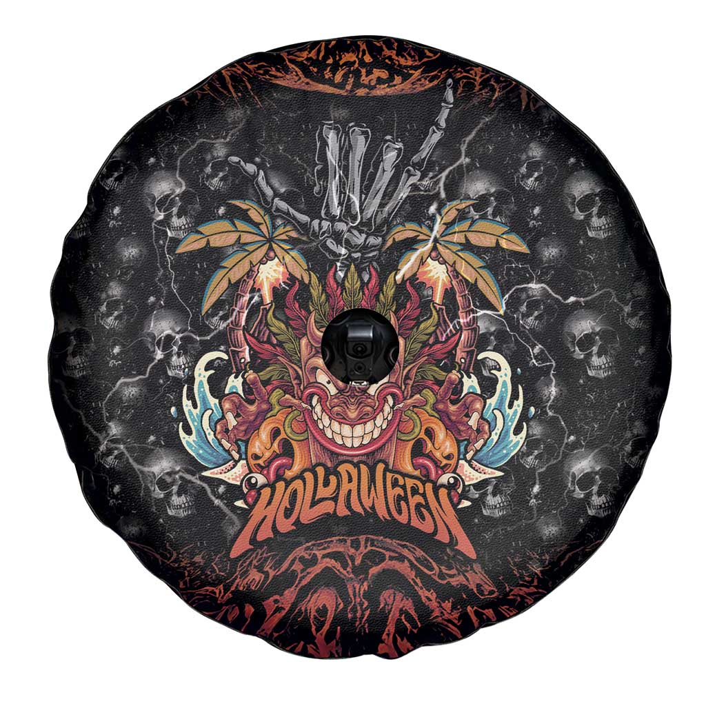 Aloha Halloween Spare Tire Cover Horror Tiki Heavy Metal Style - Wonder Print Shop