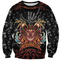 Aloha Halloween Sweatshirt Horror Tiki Heavy Metal Style - Wonder Print Shop
