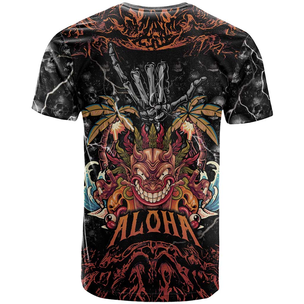 Aloha Halloween T Shirt Horror Tiki Heavy Metal Style - Wonder Print Shop