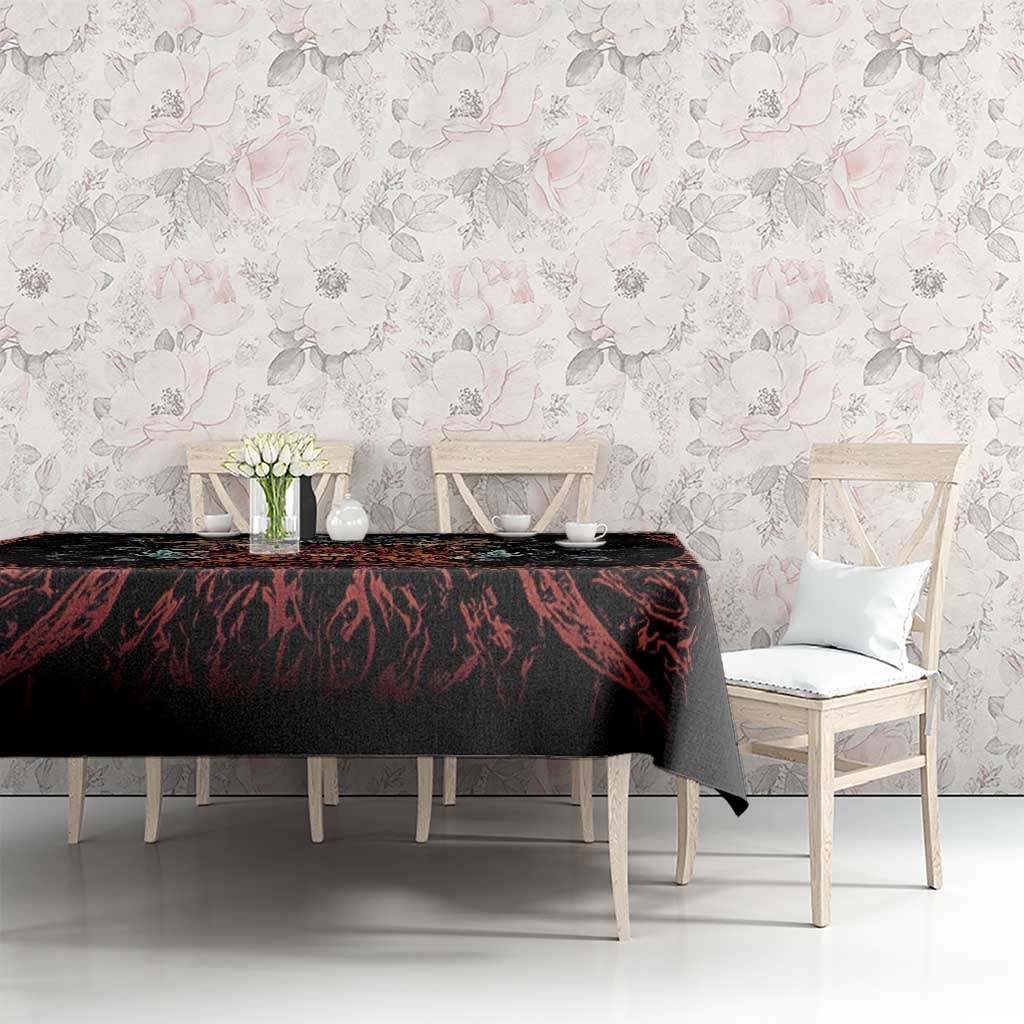 Aloha Halloween Tablecloth Horror Tiki Heavy Metal Style - Wonder Print Shop