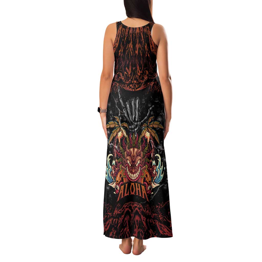 Aloha Halloween Tank Maxi Dress Horror Tiki Heavy Metal Style - Wonder Print Shop