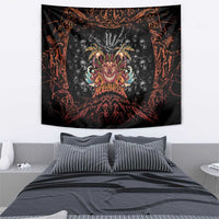 Aloha Halloween Tapestry Horror Tiki Heavy Metal Style - Wonder Print Shop