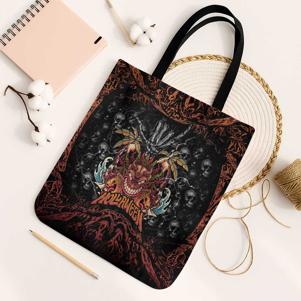 Aloha Halloween Tote Bag Horror Tiki Heavy Metal Style - Wonder Print Shop
