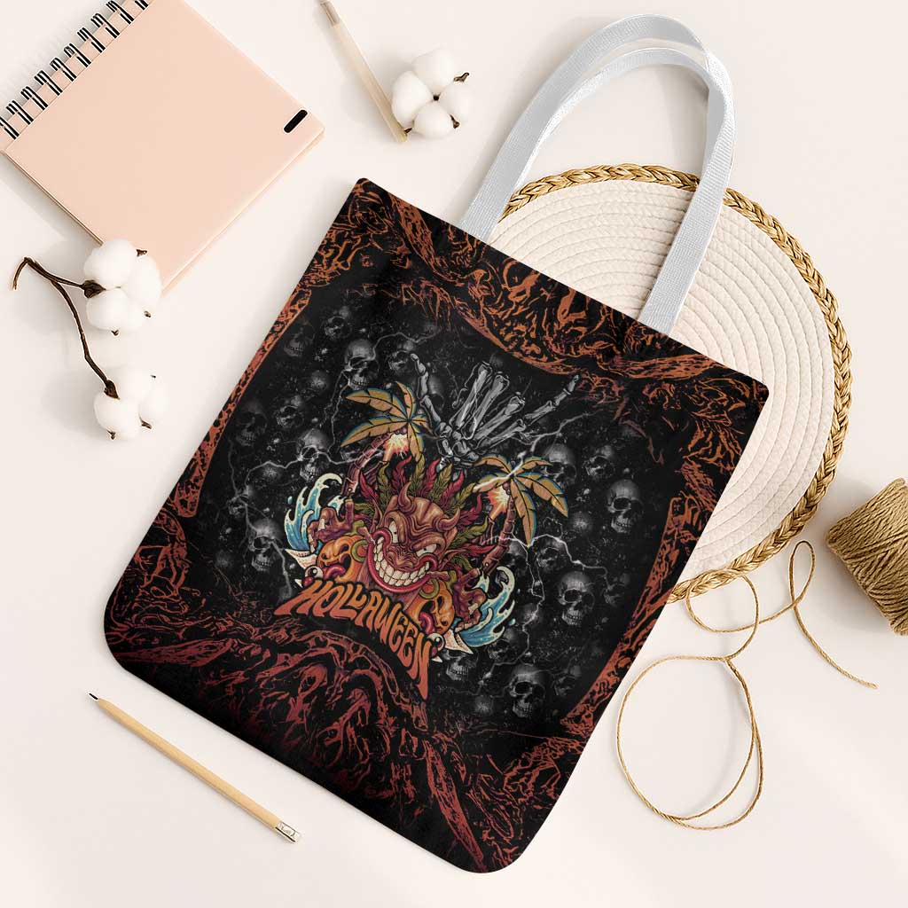Aloha Halloween Tote Bag Horror Tiki Heavy Metal Style - Wonder Print Shop