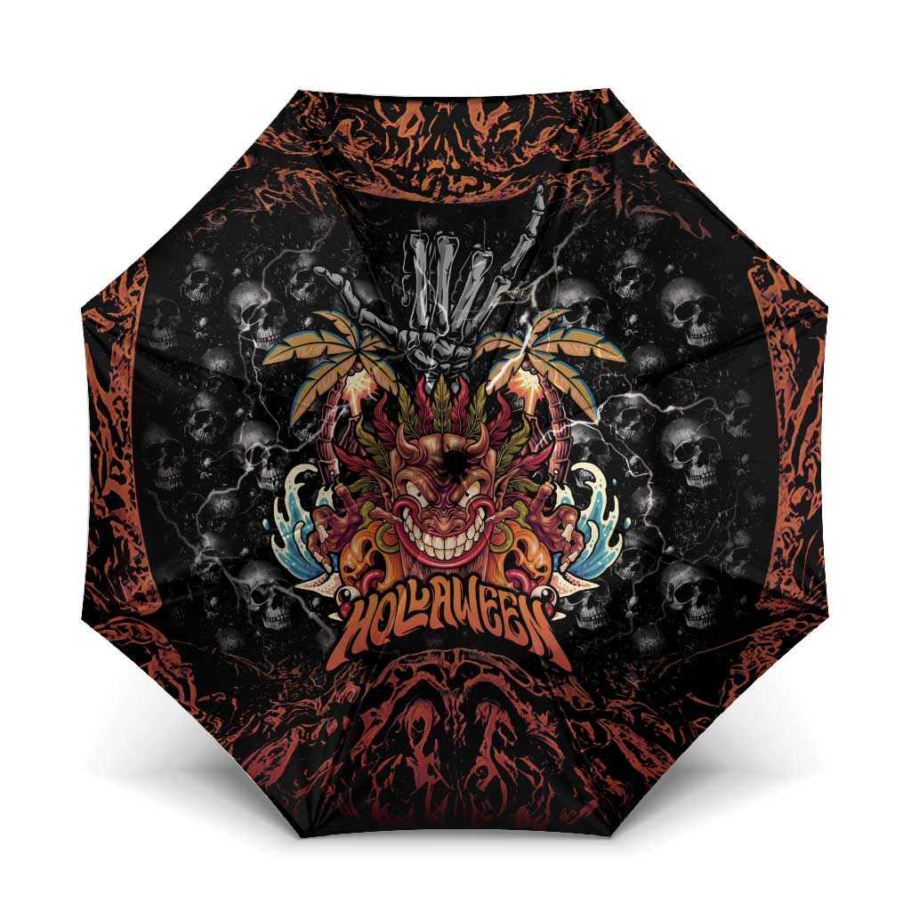 Aloha Halloween Umbrella Horror Tiki Heavy Metal Style - Wonder Print Shop