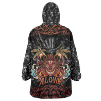 Aloha Halloween Wearable Blanket Hoodie Horror Tiki Heavy Metal Style - Wonder Print Shop