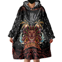 Aloha Halloween Wearable Blanket Hoodie Horror Tiki Heavy Metal Style - Wonder Print Shop