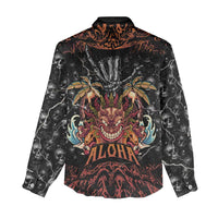 Aloha Halloween Women Casual Shirt Horror Tiki Heavy Metal Style - Wonder Print Shop