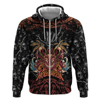 Aloha Halloween Zip Hoodie Horror Tiki Heavy Metal Style - Wonder Print Shop