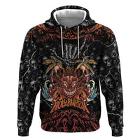 Aloha Halloween Zip Hoodie Horror Tiki Heavy Metal Style - Wonder Print Shop