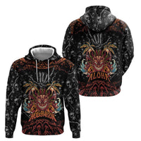 Aloha Halloween Zip Hoodie Horror Tiki Heavy Metal Style - Wonder Print Shop
