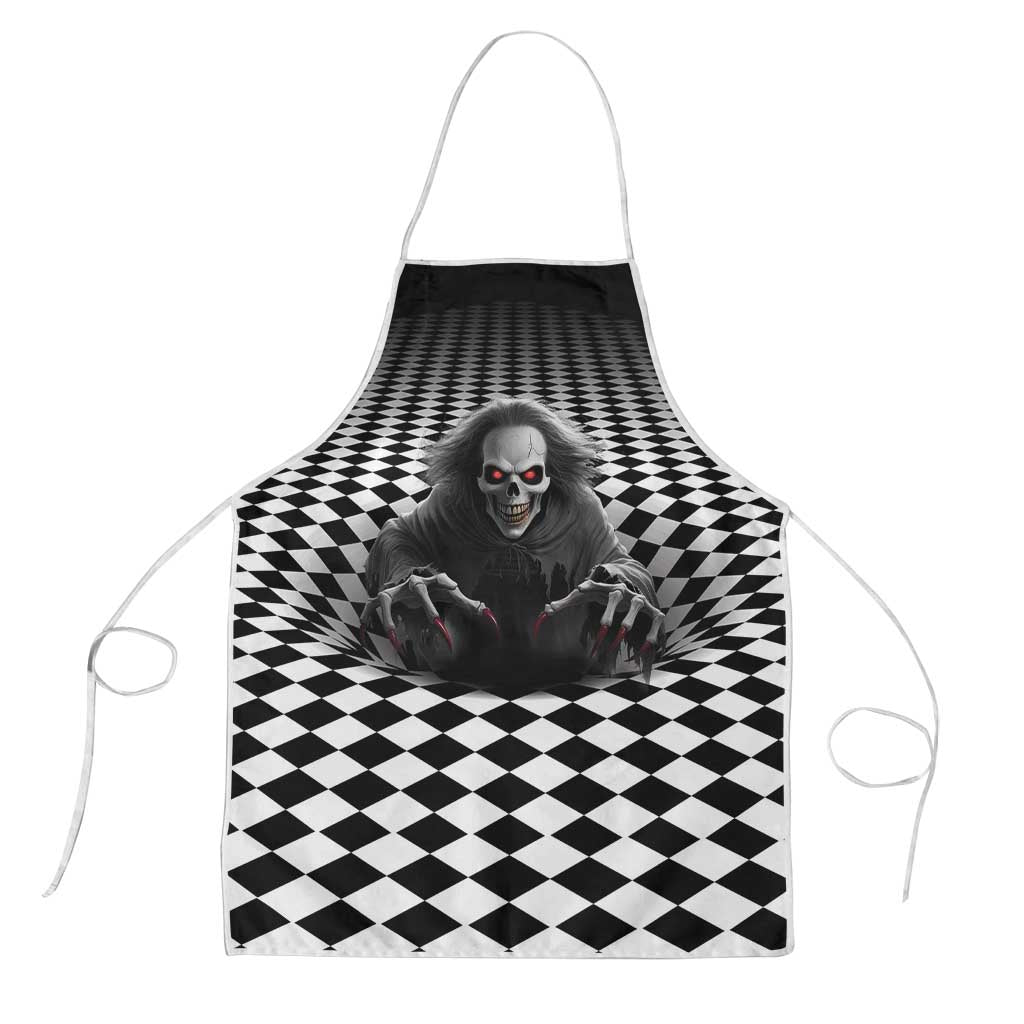 3D Illusion Horror Halloween Apron Creepy Evil Skull - Wonder Print Shop
