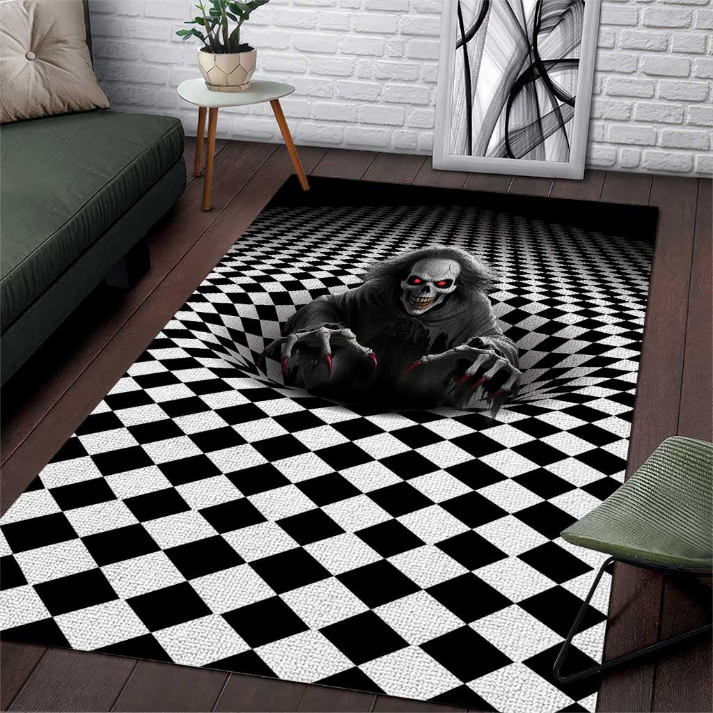3D Illusion Horror Halloween Area Rug Creepy Evil Skull - Wonder Print Shop