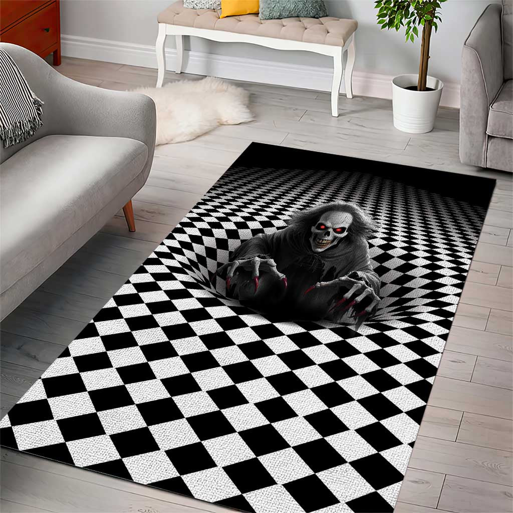 3D Illusion Horror Halloween Area Rug Creepy Evil Skull - Wonder Print Shop