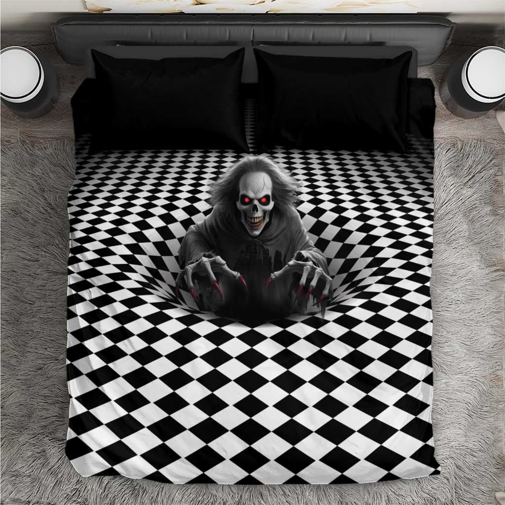 3D Illusion Horror Halloween Bedding Set Creepy Evil Skull - Wonder Print Shop