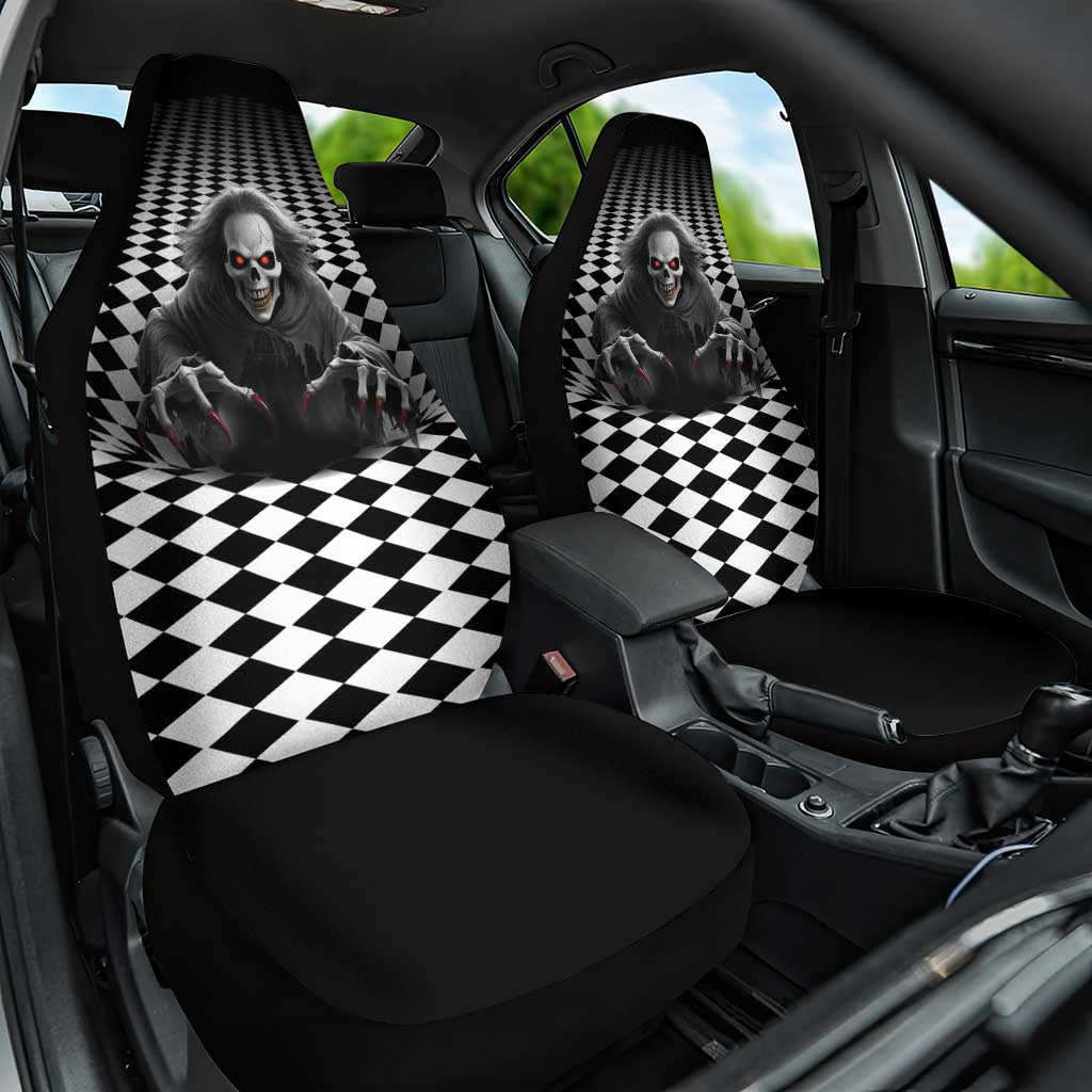 3D Illusion Horror Halloween Car Seat Cover Creepy Evil Skull - Wonder Print Shop