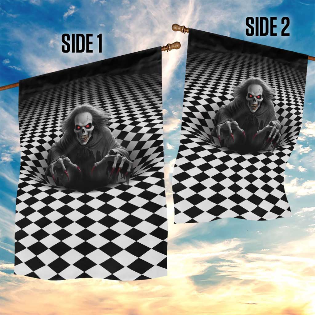3D Illusion Horror Halloween Garden Flag Creepy Evil Skull - Wonder Print Shop