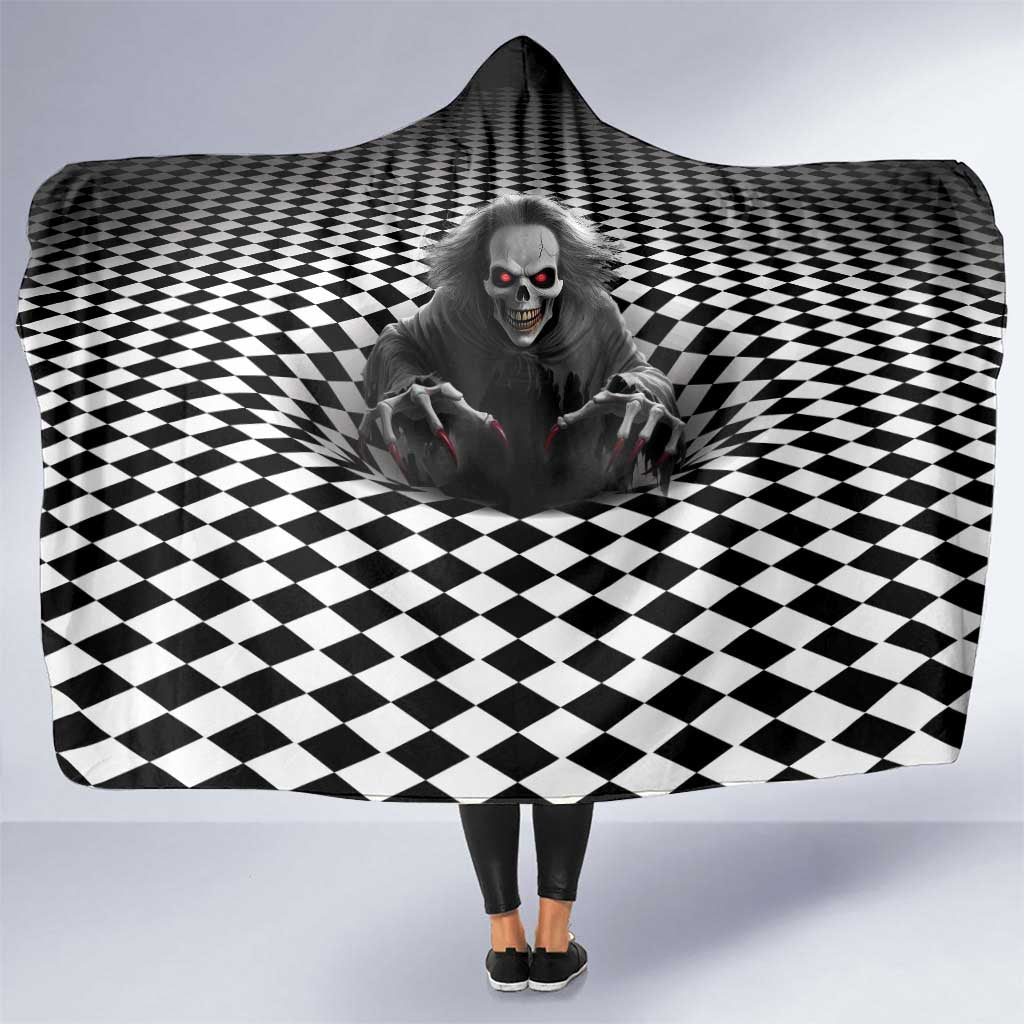 3D Illusion Horror Halloween Hooded Blanket Creepy Evil Skull - Wonder Print Shop