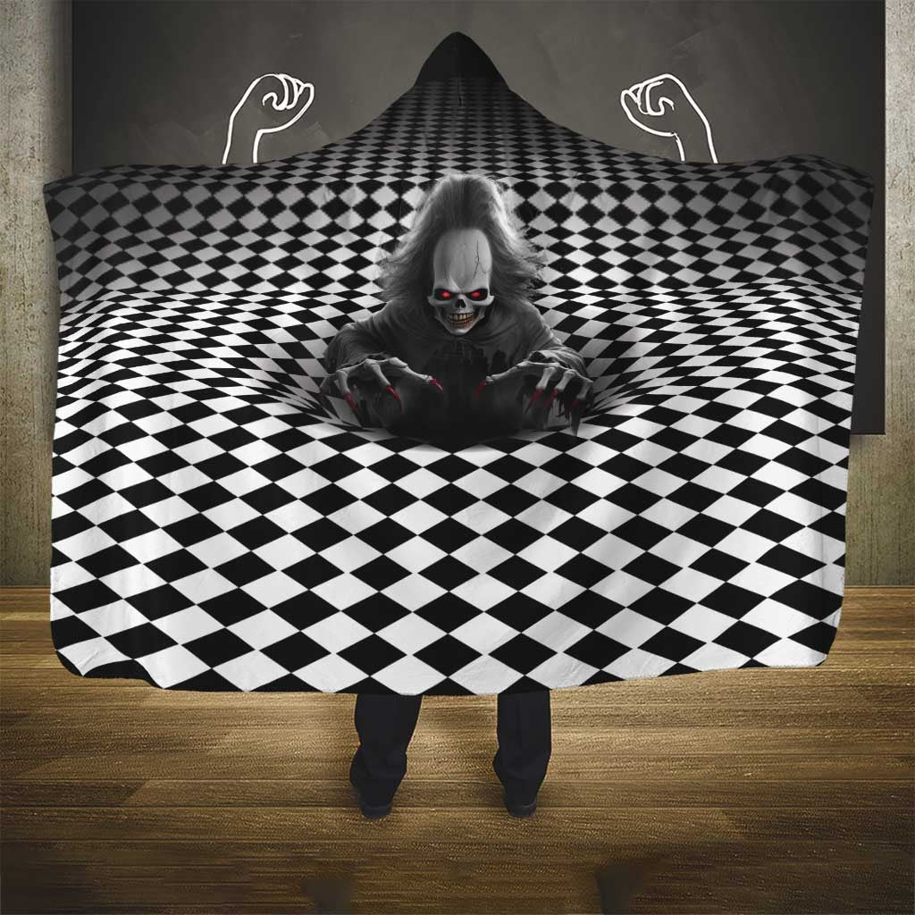 3D Illusion Horror Halloween Hooded Blanket Creepy Evil Skull - Wonder Print Shop