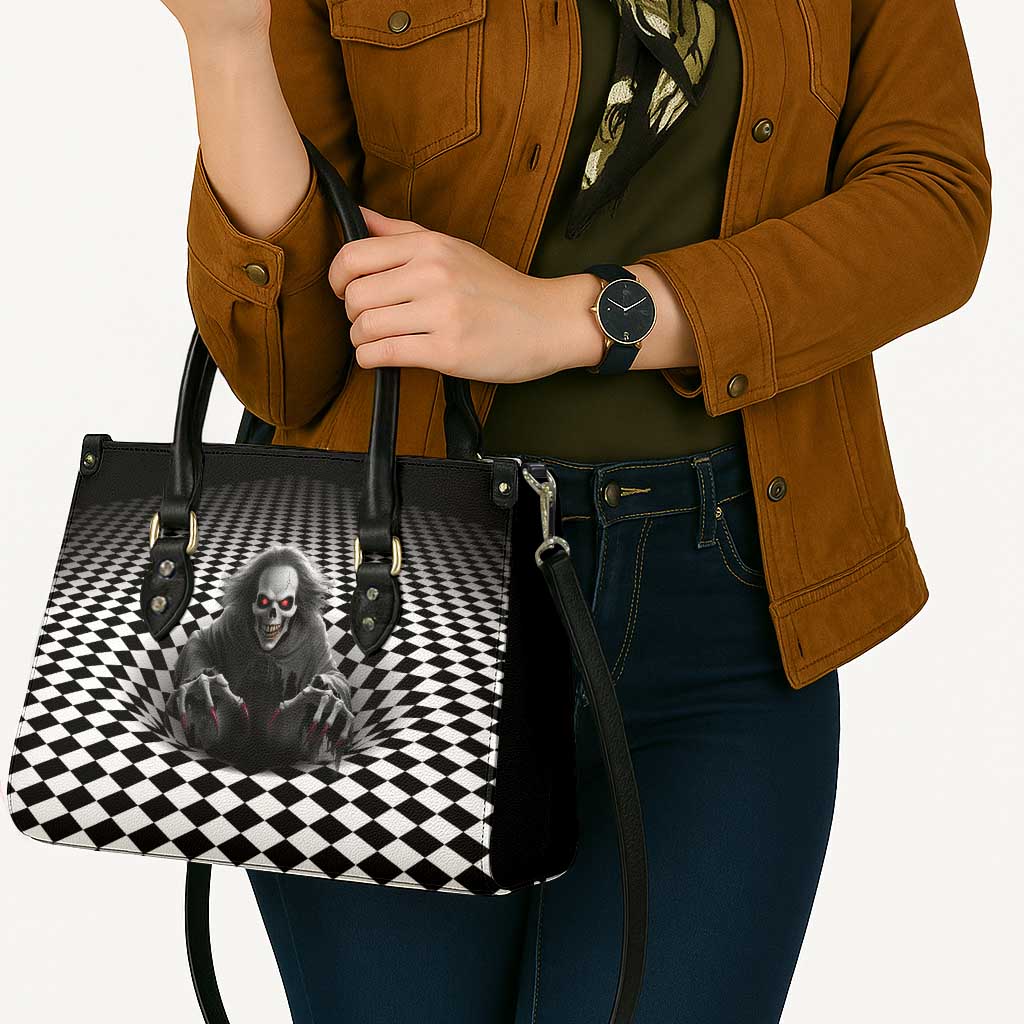 3D Illusion Horror Halloween Leather Bag Creepy Evil Skull - Wonder Print Shop