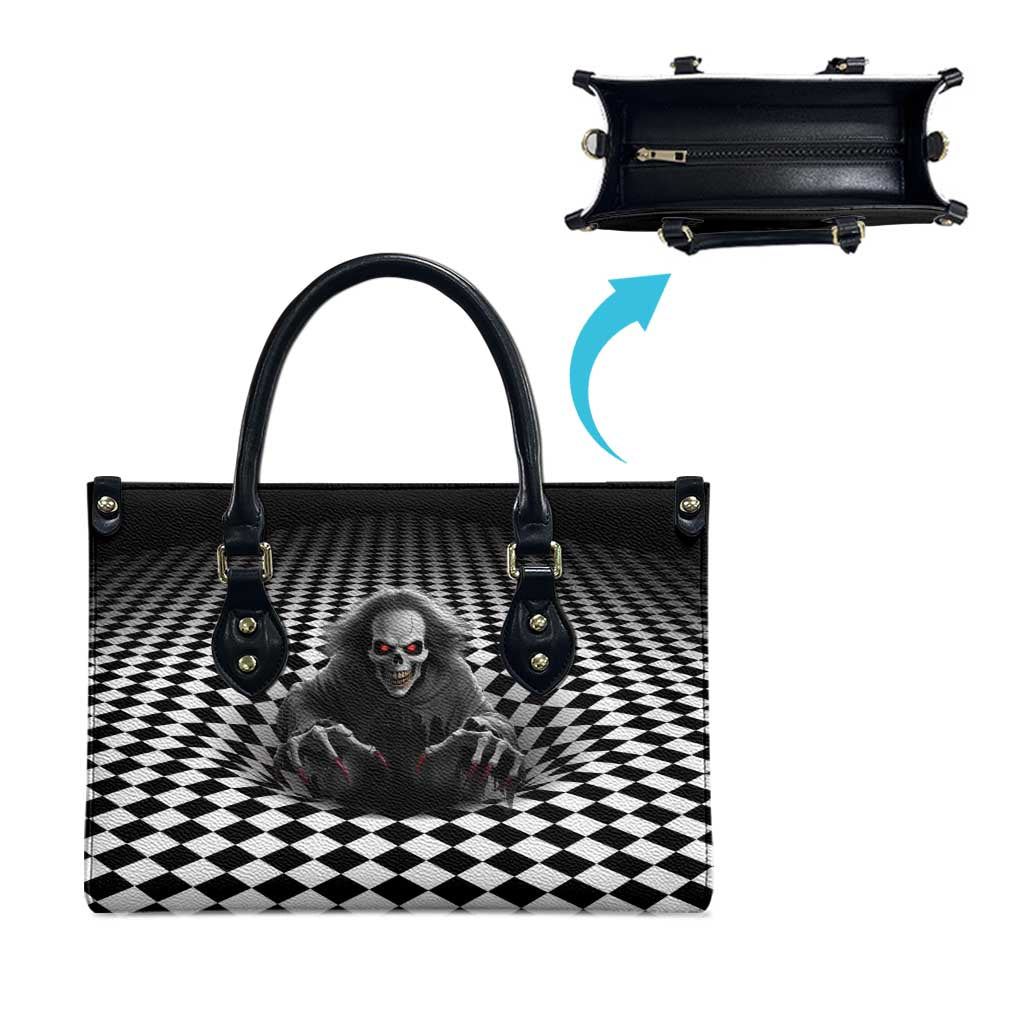 3D Illusion Horror Halloween Leather Bag Creepy Evil Skull - Wonder Print Shop