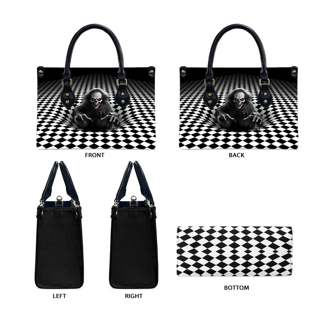 3D Illusion Horror Halloween Leather Bag Creepy Evil Skull - Wonder Print Shop