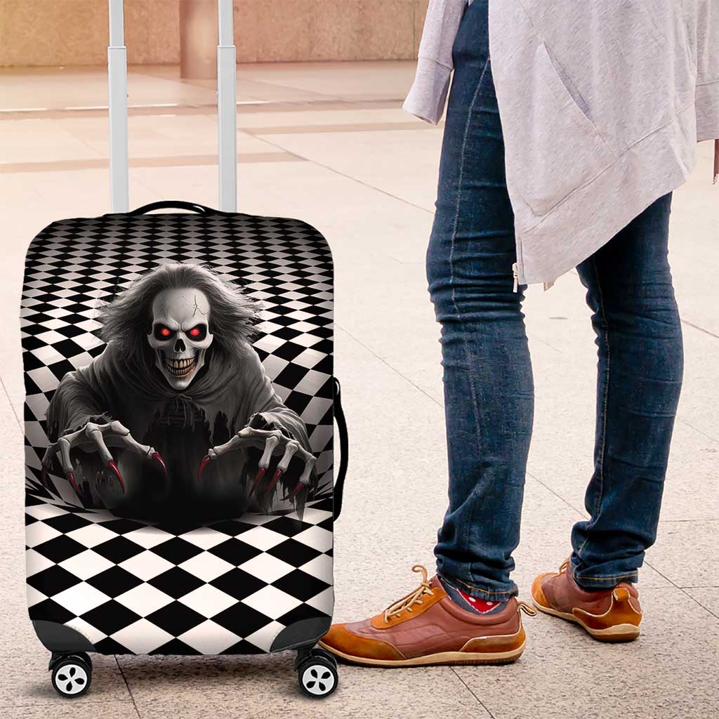 3D Illusion Horror Halloween Luggage Cover Creepy Evil Skull - Wonder Print Shop