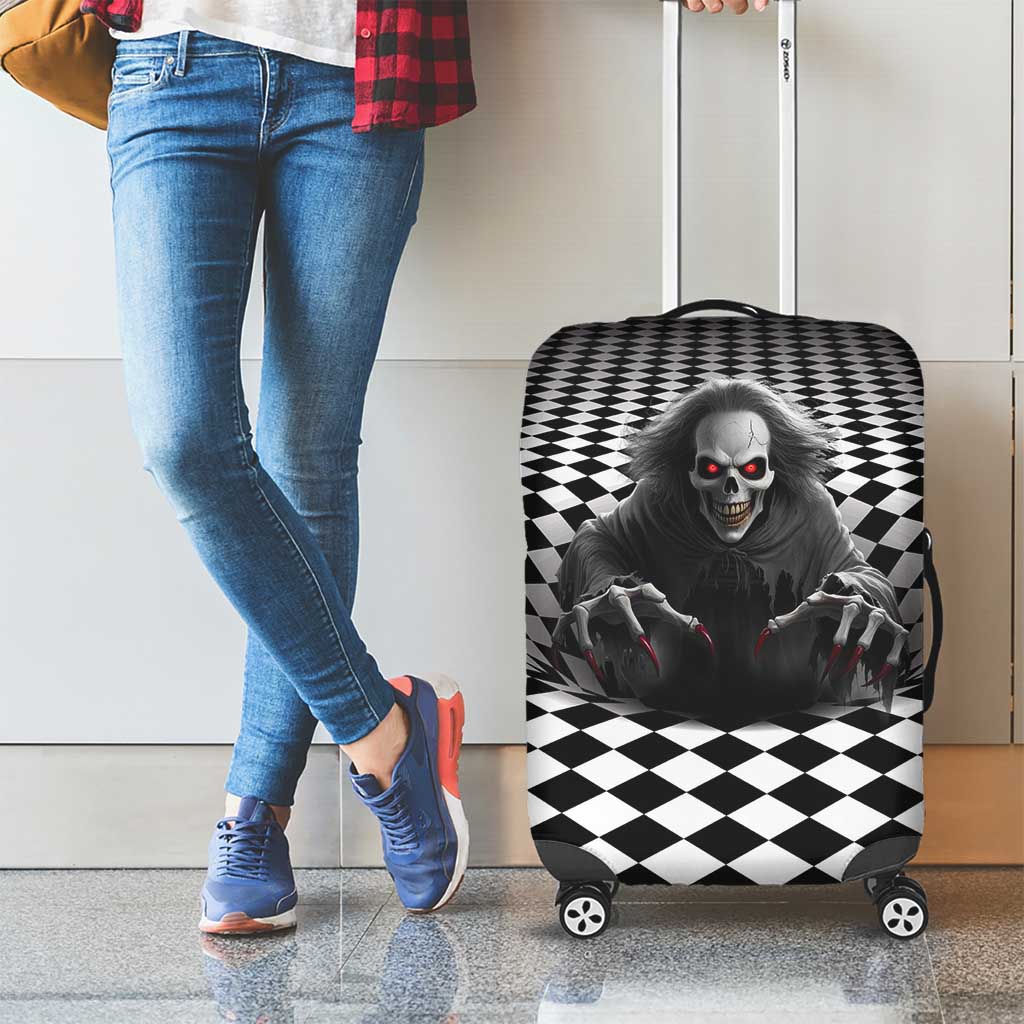 3D Illusion Horror Halloween Luggage Cover Creepy Evil Skull - Wonder Print Shop