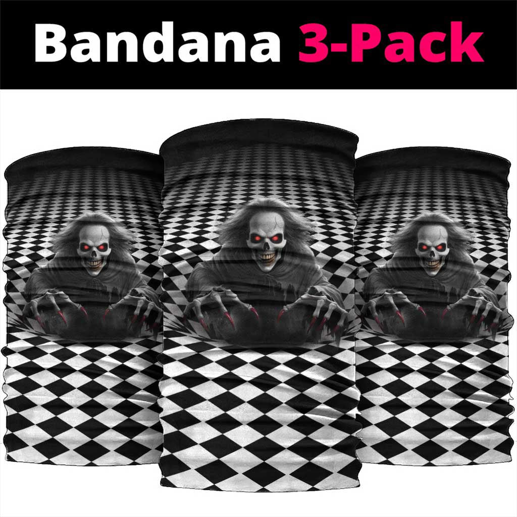 3D Illusion Horror Halloween Neck Gaiter Creepy Evil Skull - Wonder Print Shop