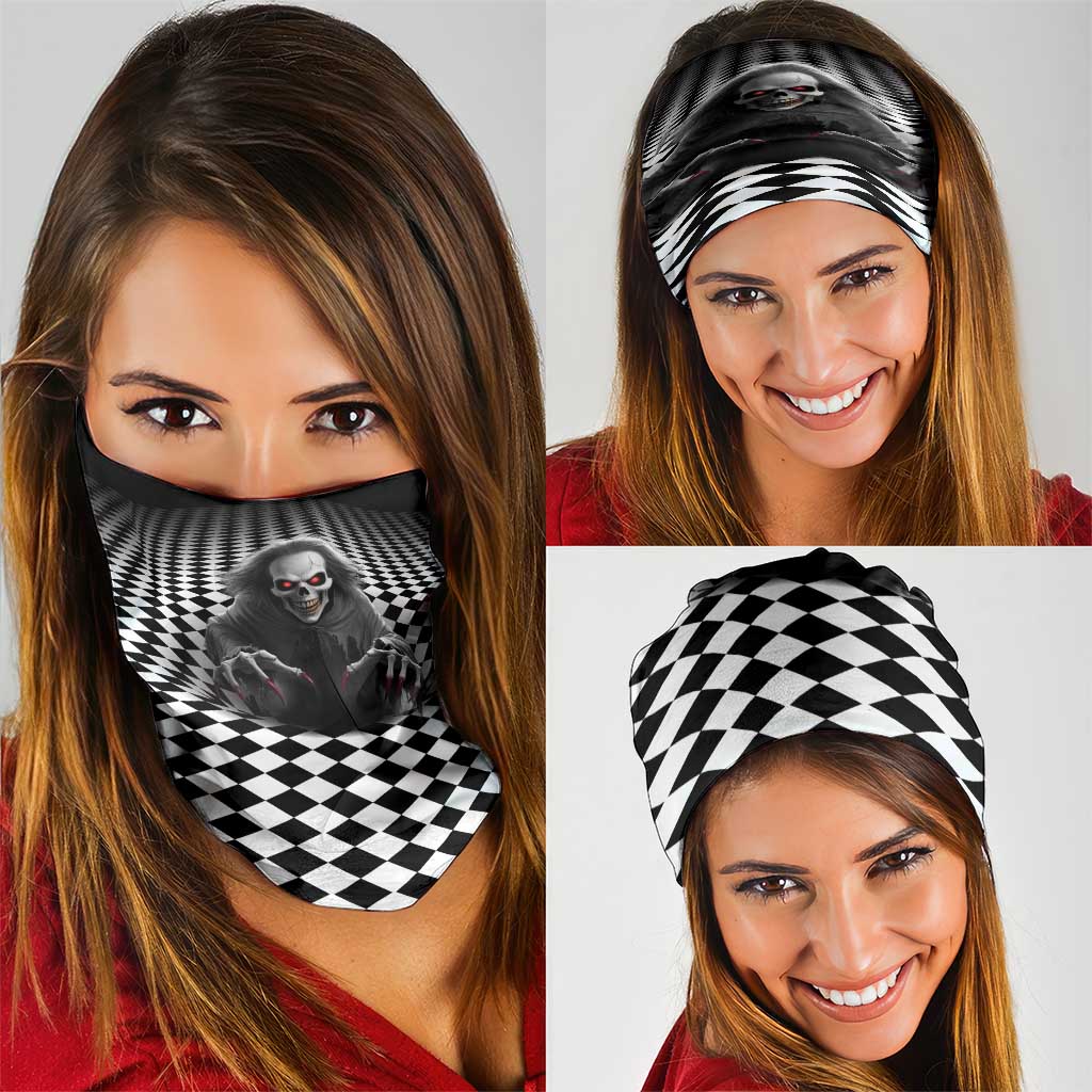 3D Illusion Horror Halloween Neck Gaiter Creepy Evil Skull - Wonder Print Shop