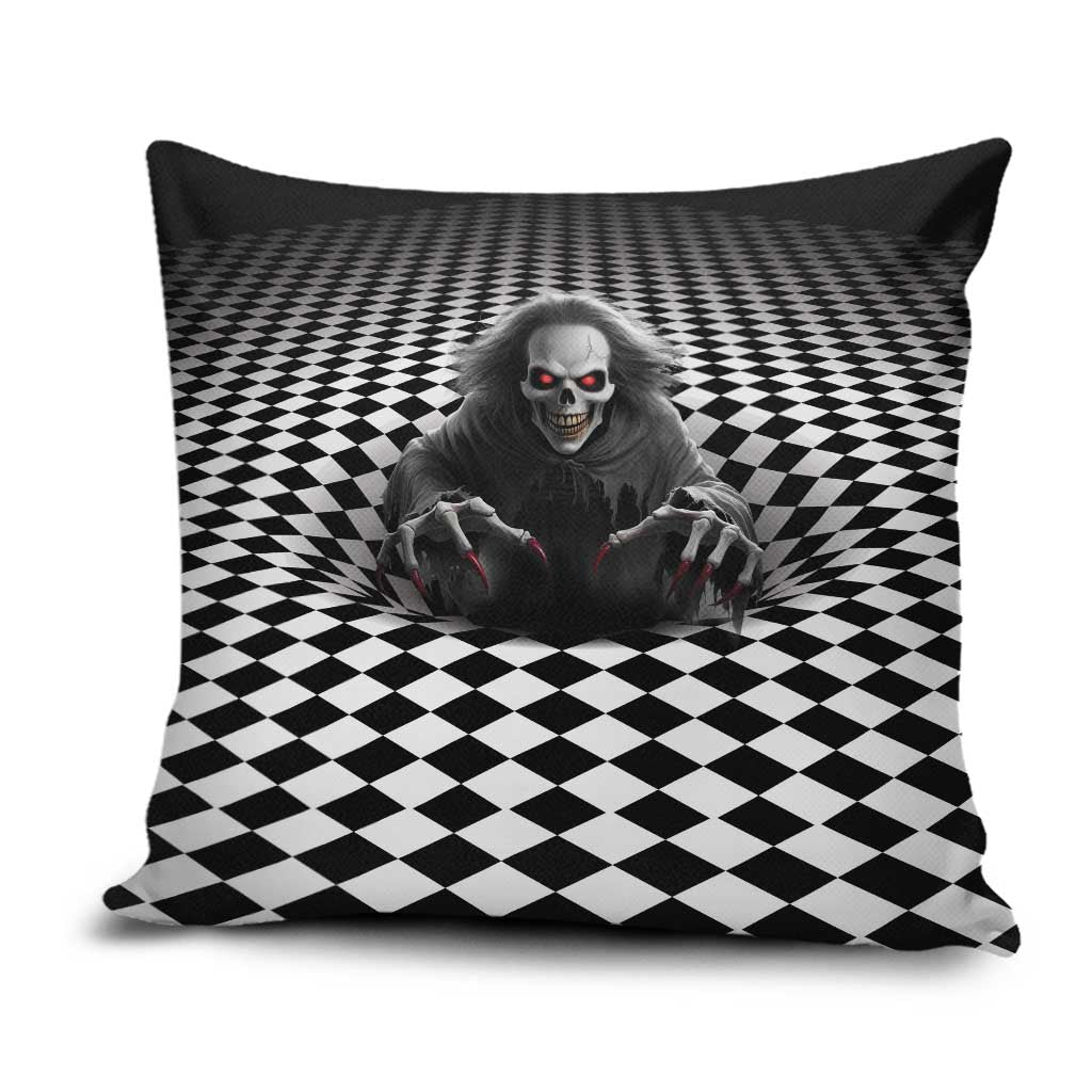 3D Illusion Horror Halloween Pillow Cover Creepy Evil Skull - Wonder Print Shop