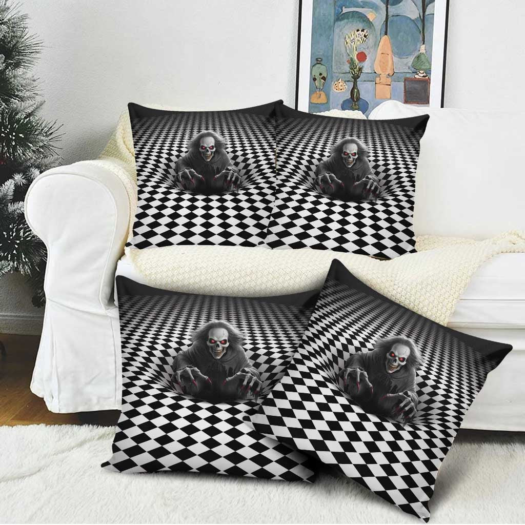 3D Illusion Horror Halloween Pillow Cover Creepy Evil Skull - Wonder Print Shop