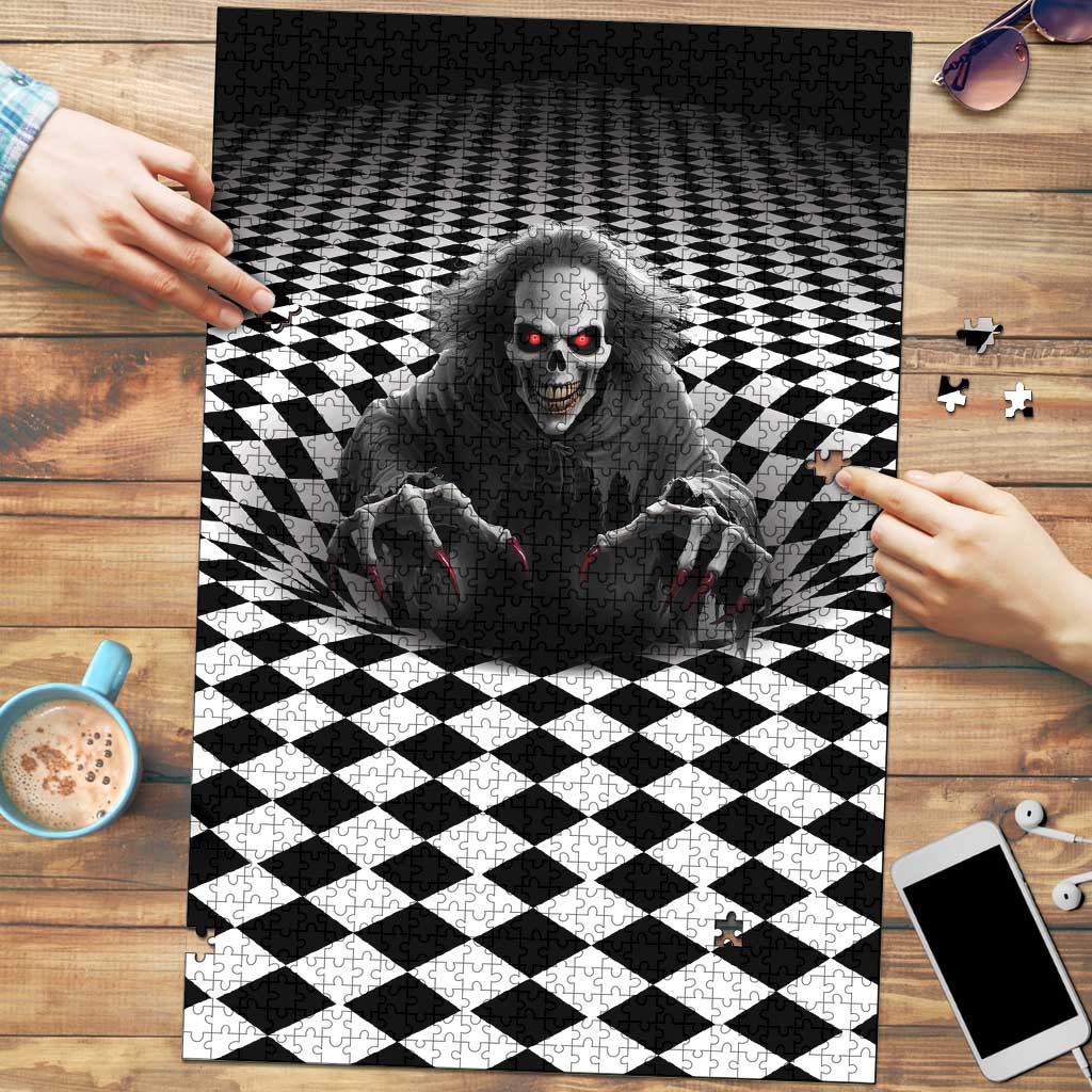 3D Illusion Horror Halloween Puzzle Creepy Evil Skull - Wonder Print Shop