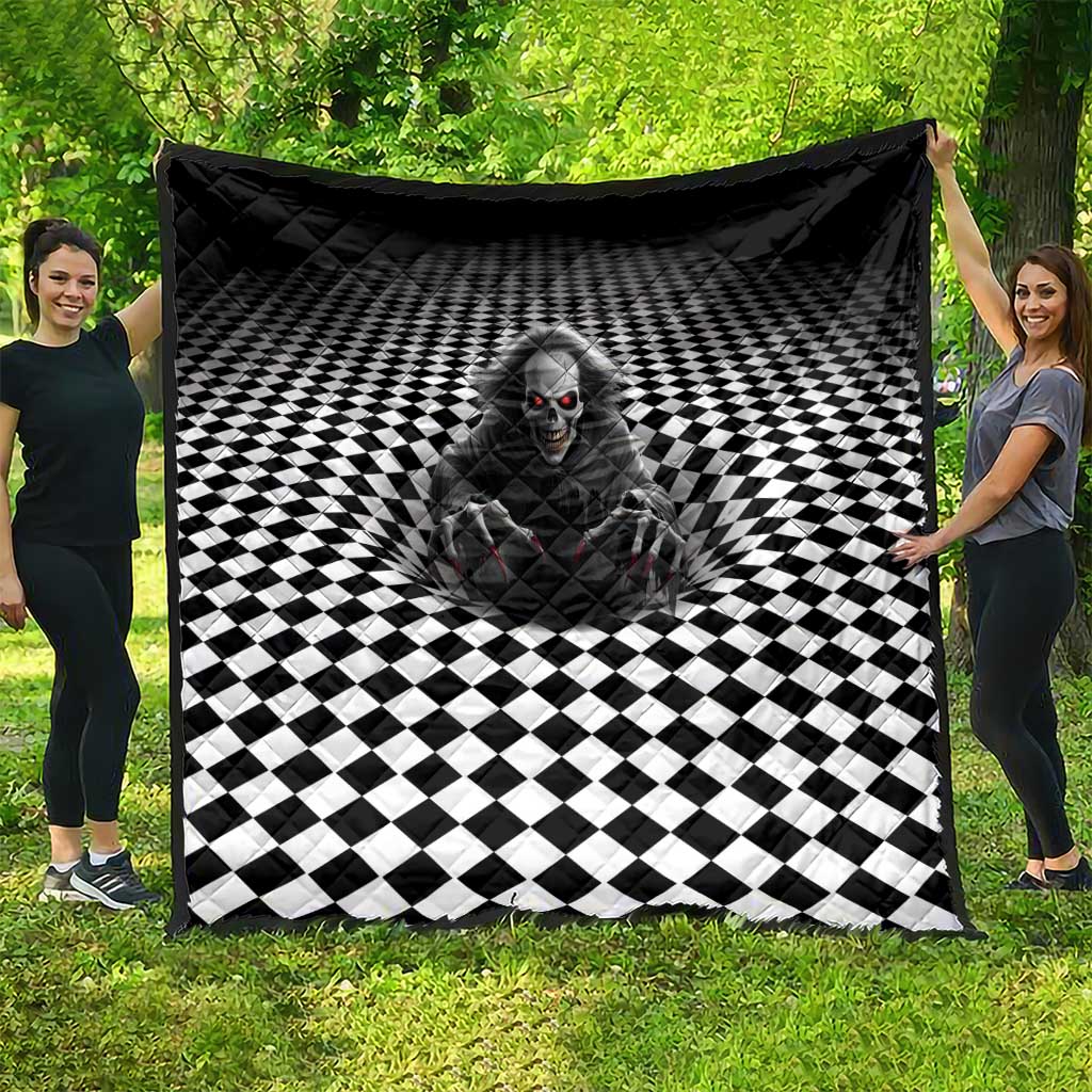 3D Illusion Horror Halloween Quilt Creepy Evil Skull - Wonder Print Shop